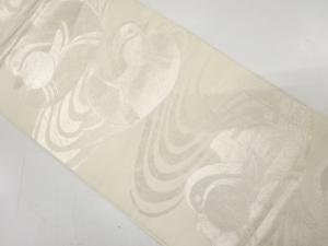 鴛鴦模様織り出し　本袋帯